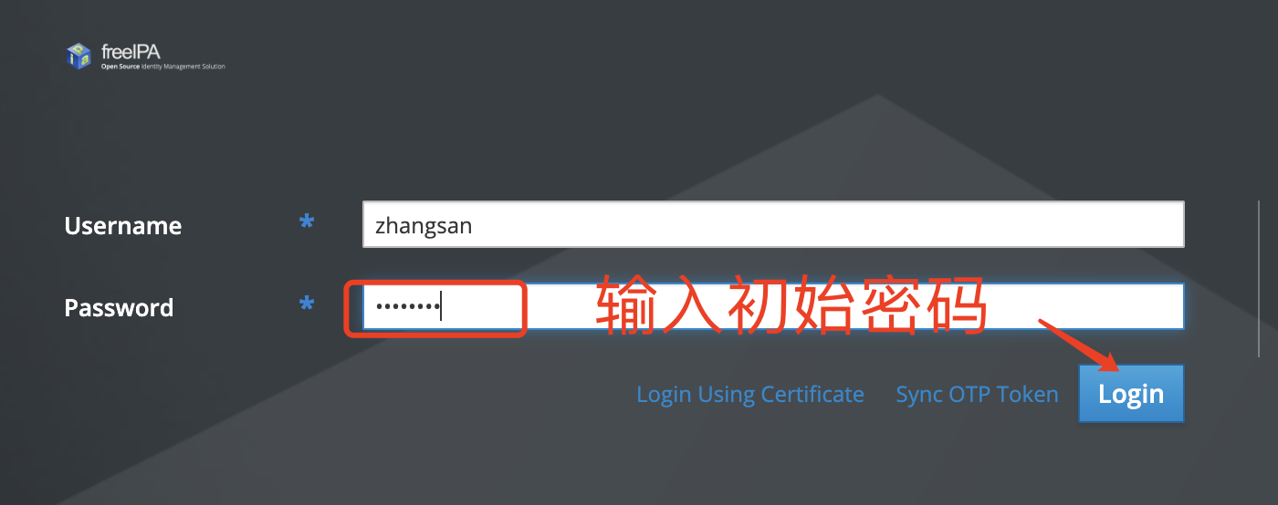 输入初始密码